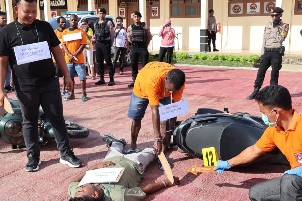 Polda Papua Barat Daya Gelar Rekonstruksi 17 Adegan Kasus Pembunuhan Tambrauw