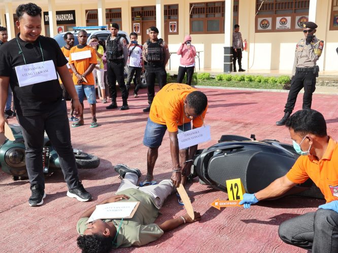 Polda Papua Barat Daya Gelar Rekonstruksi 17 Adegan Kasus Pembunuhan Tambrauw