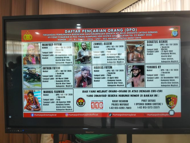 Kasus Pembunuhan Anggota TNI AL Di Maybrat Polda PBD Rilis 7 Orang DPO