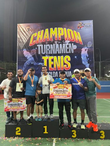 Kejuaraan Tenis Kapolda Papua Cup I, Tim Tenis Polda PBD Keluar Sebagai Juara Tiga Bersama
