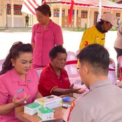 Polda PBD Gelar Bakti Kesehatan 1062 Warga Diberikan Pemeriksaan Gratis dan 100 Personel Donor Darah