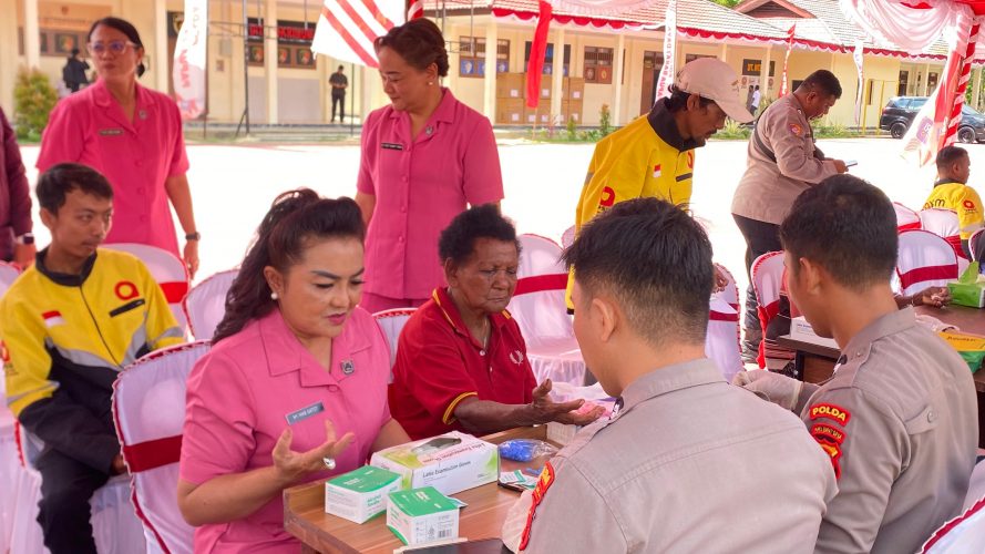 Polda PBD Gelar Bakti Kesehatan 1062 Warga Diberikan Pemeriksaan Gratis dan 100 Personel Donor Darah
