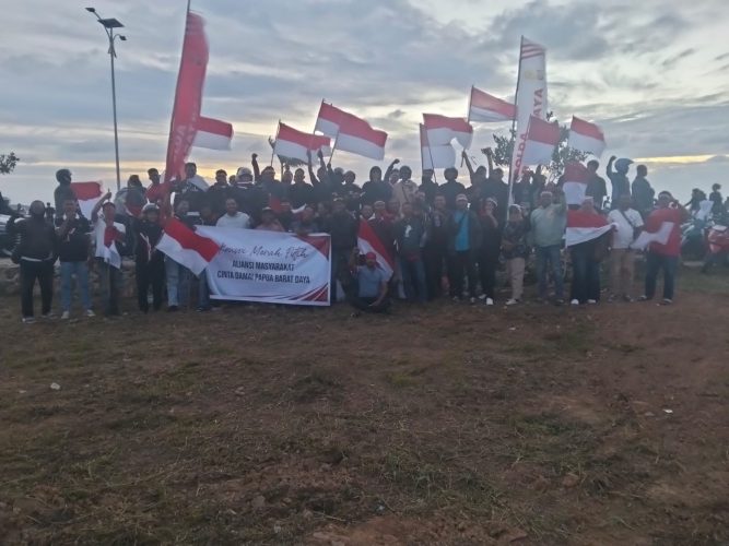 Aliansi Masyarakat PBD Cinta Damai Gelar Konvoi Merah Putih