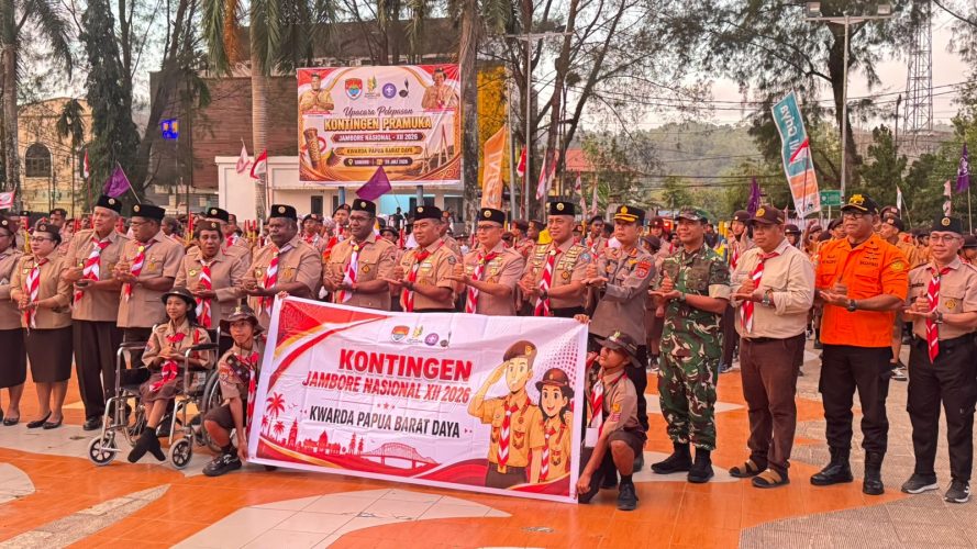 Dirbinmas Polda PBD Hadiri Upacara Pelepasan Kontingen Pramuka Menuju Jambore Nasional