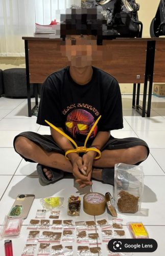 Dua Tersangka Kasus Tembakau Sintetis atau Sinte Ditangkap Ditresnarkoba Polda PBD