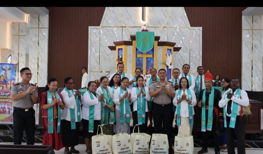 Wakapolda PBD Ajak Jemaat GKI Imanuel Malawili Bersama Jaga Kamtibmas